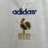 Camiseta Francia segunda equipacion Blanca 1996-1998 patrocinador y escudo