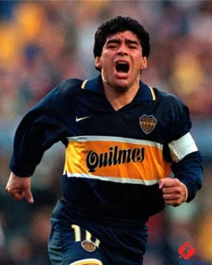 maradona en su regreso al boca 1997