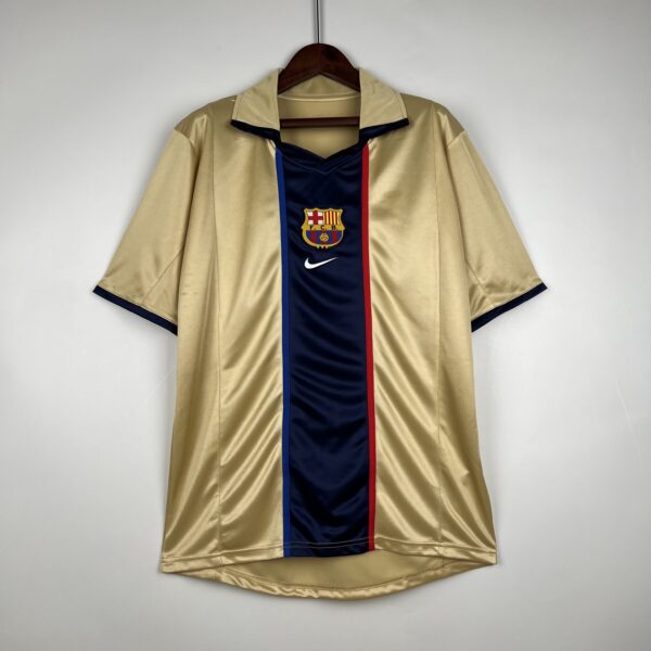 camiseta barcelona 2002 dorada