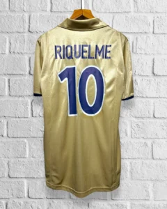 camiseta dorada fc barcelona 2002 dorsal riquelme