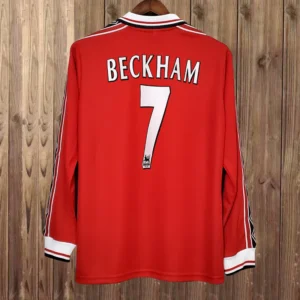 camiseta manchester united 98 99 dorsal becham