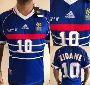 camiseta zidane 98 francia dorsal