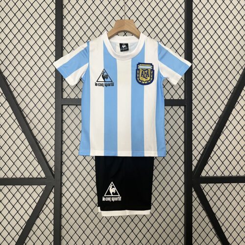 equipacion argentina 1986 niño camiseta y pantalón corto