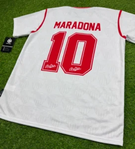 Camiseta Sevilla 1991-1992 primera equipacion dorsal maradona