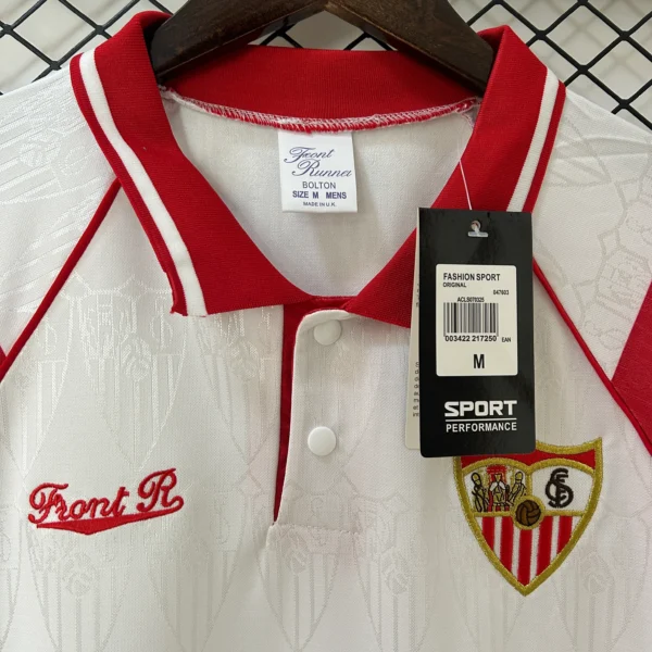 Camiseta Sevilla 1992-1993 primera equipacion cuello camisa