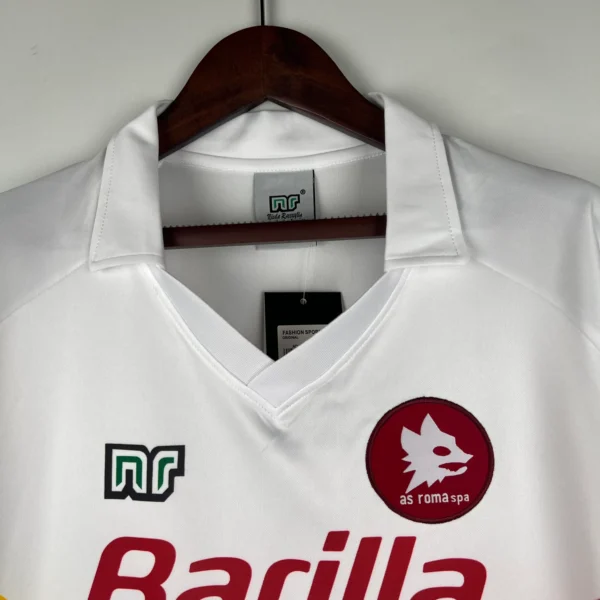 Camiseta AS Roma 1990-1991 blanco cuello