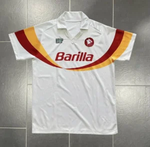 Camiseta-AS-Roma-1990-1991-blanco-de-los-90