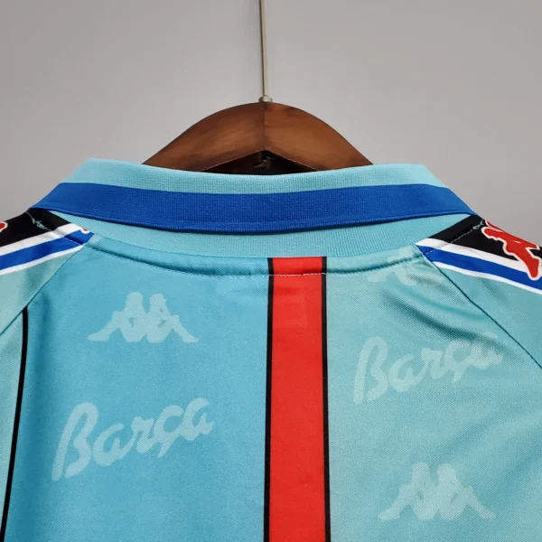 Camiseta FC Barcelona 1996-1997 Celeste cuello anterior