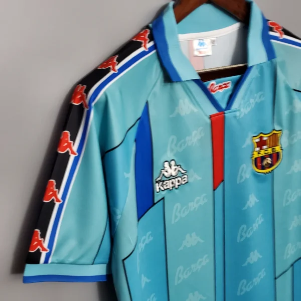Camiseta FC Barcelona 1996-1997 Celeste hombro