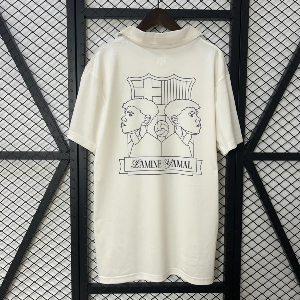 Camiseta FC Barcelona LAMINE YAMAL 304 Blanco dorsal