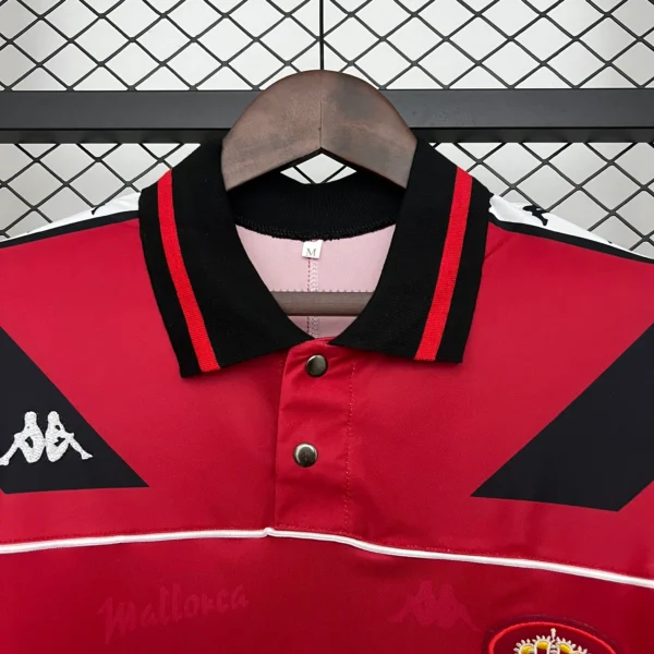 Camiseta Mallorca primera equipacion Rojo 1994-1995 Cuello Frontal