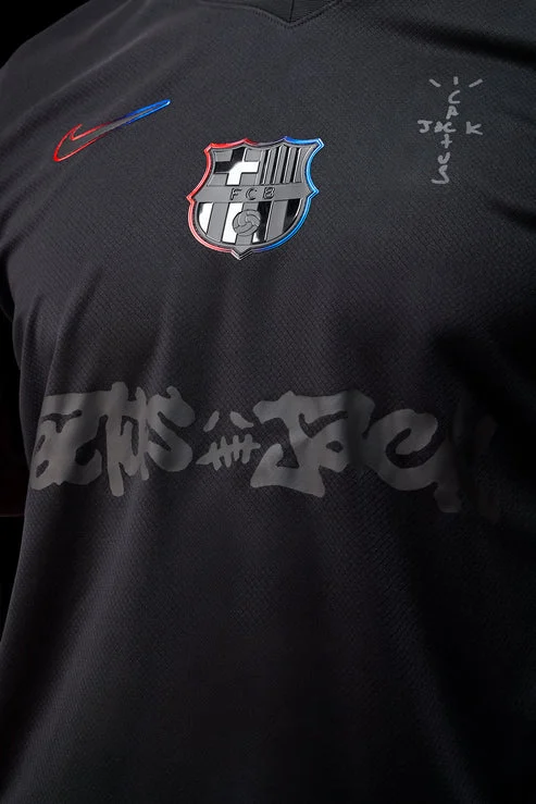 Camiseta Travis Scott negro FC Barcelona 2024-2025 escudo