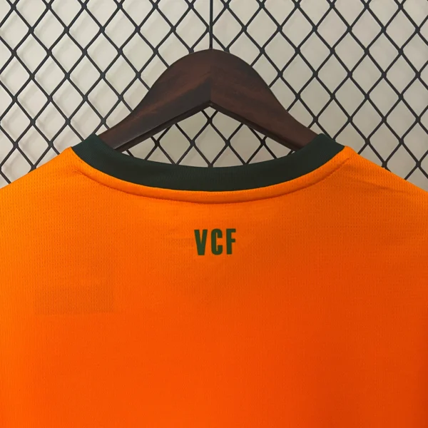 Camiseta Valencia CF 2024-2025 naranja cuello anterior