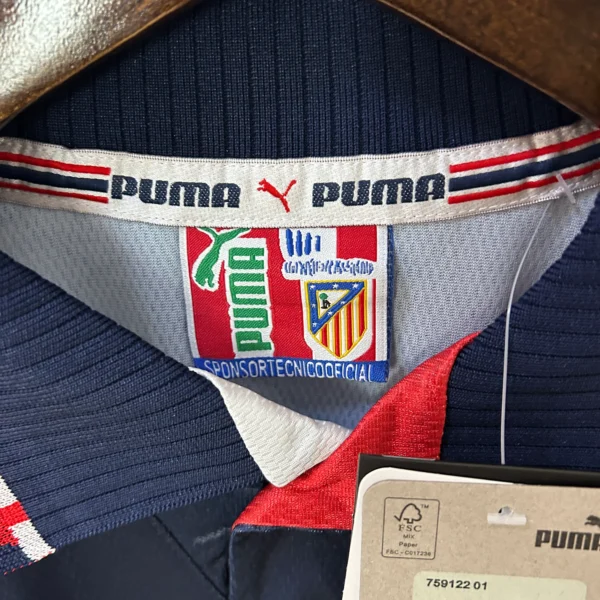 Camiseta retro Atletico Madrid Azul 1997-1998 etiqueta