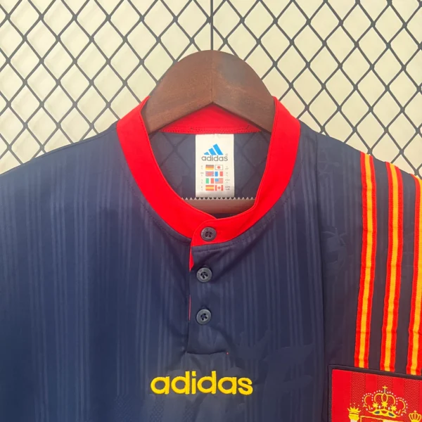 Camiseta retro España 1996 Azul cuello