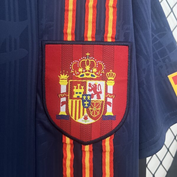 Camiseta retro España 1996 Azul manga