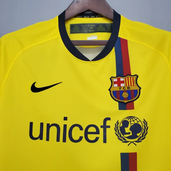 Camiseta retro FC Barcelona 2008-2009 Amarillo cuello