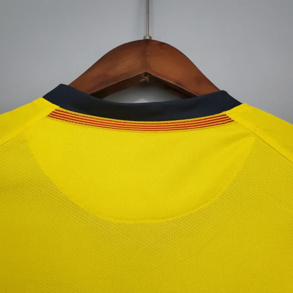 Camiseta retro FC Barcelona 2008-2009 Amarillo cuello anterior