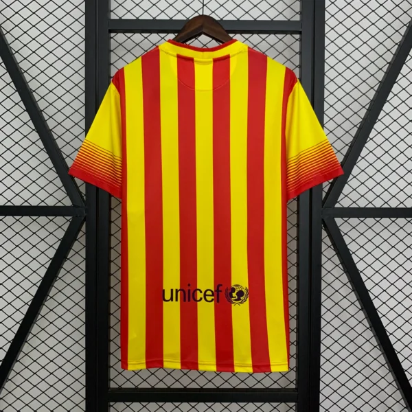 Camiseta retro FC Barcelona 2013-2014 amarillo-rojo dorsal