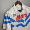 Camiseta retro Napoli blanca 1988-1989 hombro