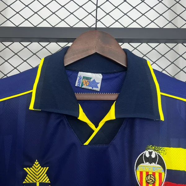 Camiseta retro Valencia CF 1996-1997 Azul cuello
