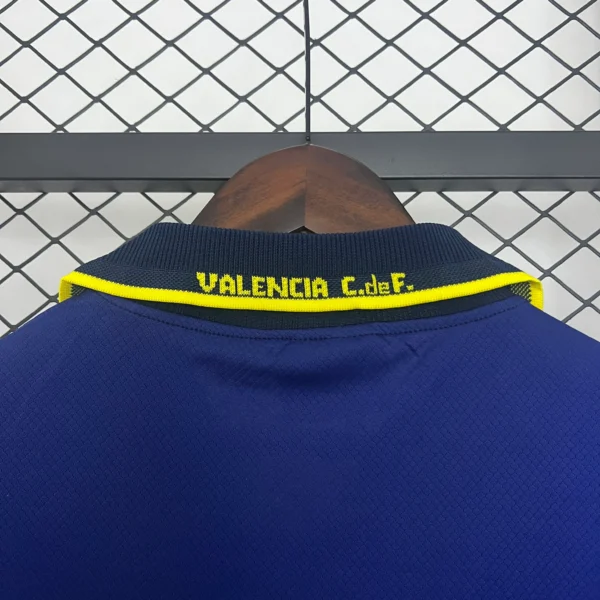 Camiseta retro Valencia CF 1996-1997 Azul cuello anterior