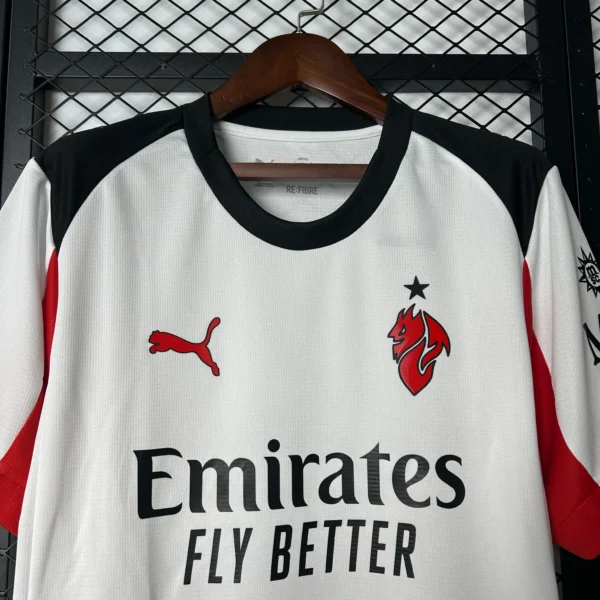 Nueva Camiseta AC Milan 2025-2026 Blanco cuello