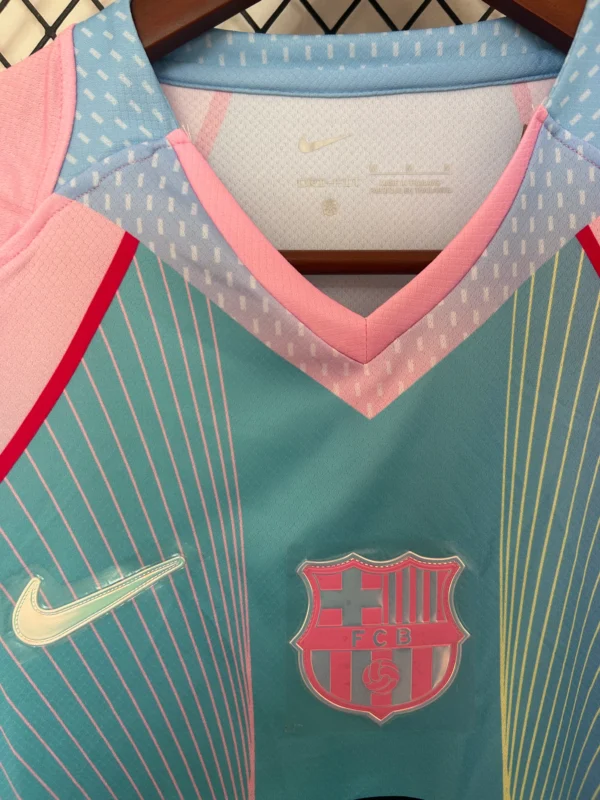 Camiseta FC Barcelona 2025-2026 Celeste-Rosa cuello