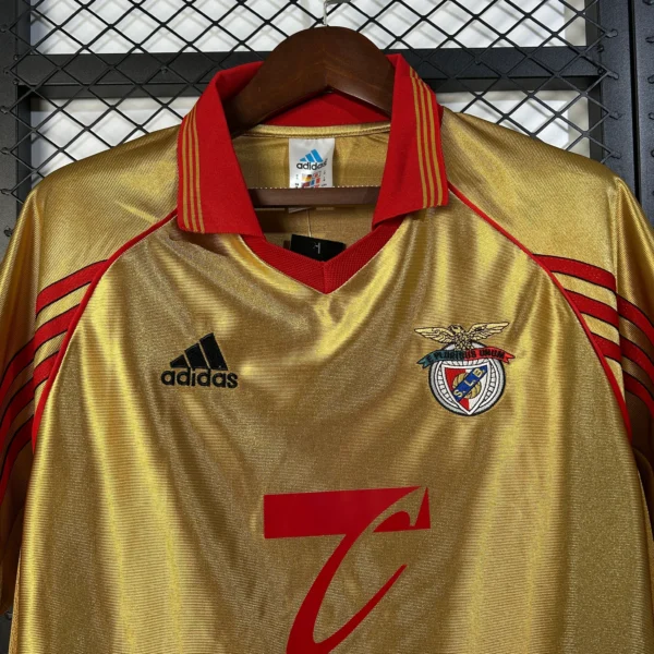Camiseta Retro Benfica Dorado 1998-1999 cuello