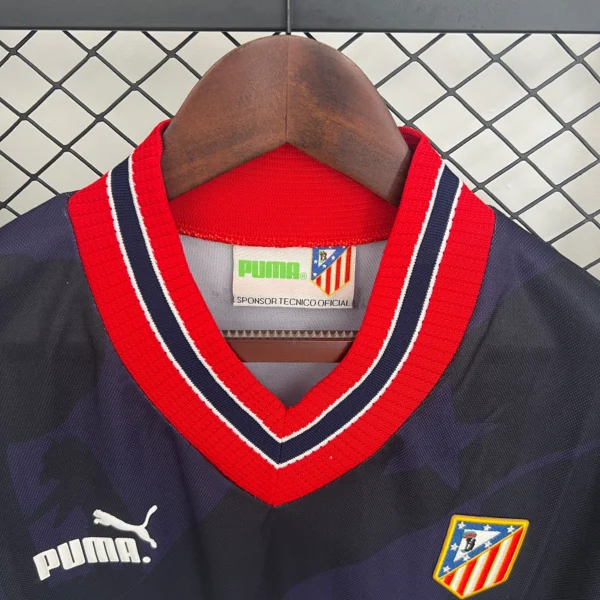 Camiseta retro Atletico Madrid Azul 1995-1996 cuello