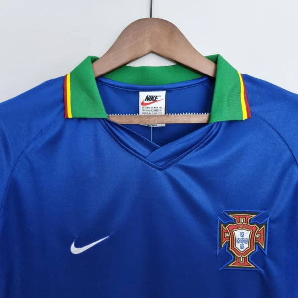 Camiseta retro Portugal 1998 azul cuello