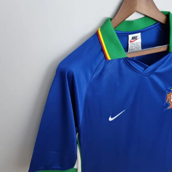 Camiseta retro Portugal 1998 azul hombro
