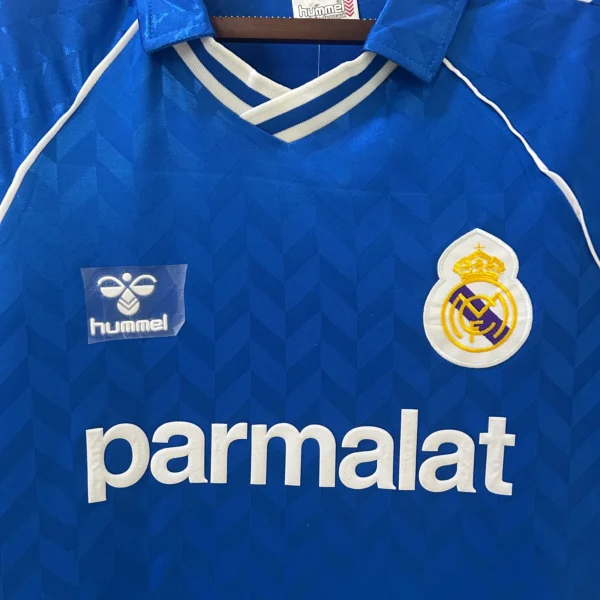 Camiseta retro Real Madrid azul 1986-1988 pecho