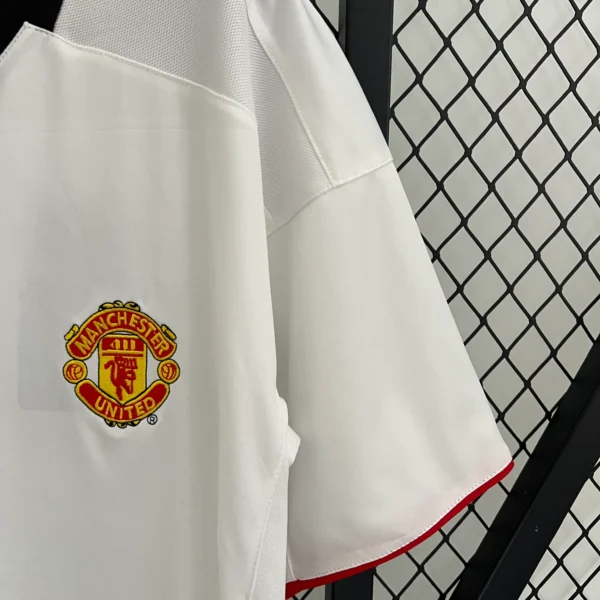 Camiseta retro blanca Manchester United 2002-2003 manga
