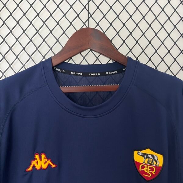 Camiseta Retro Roma 2000-2001 Azul cuello