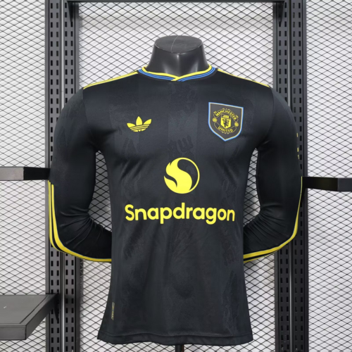 Camiseta negra Manchester United manga larga 2025-2026