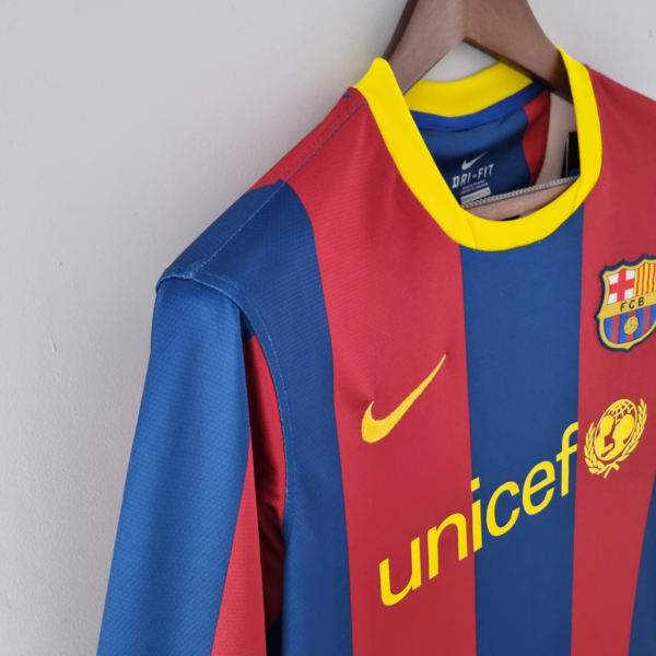 Camiseta retro FC Barcelona manga larga 2010-2011 hombro