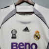 Camiseta retro Real Madrid blanca 2006-2007 manga larga cuello
