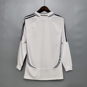 Camiseta retro Real Madrid blanca 2006-2007 manga larga dorsal