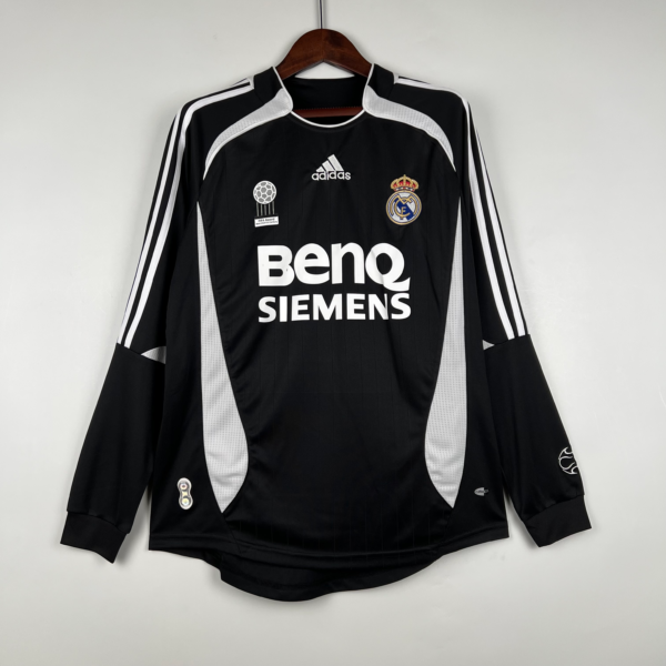 Camiseta retro Real Madrid negra 2006-2007 manga larga