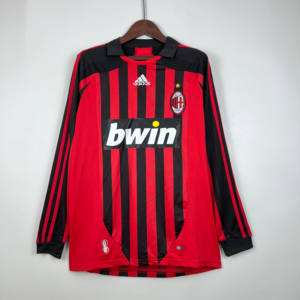 Camiseta retro de del AC Milan 2007-2008 Manga Larga