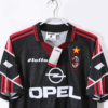 Camiseta retro negra AC Milan 1997-1998 cuello