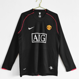 Camiseta retro negra Manchester United manga larga 2007-2008