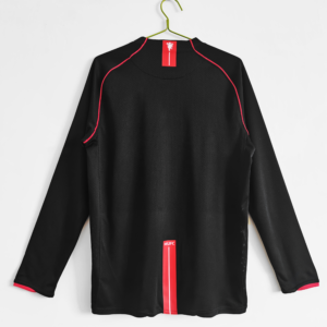 Camiseta retro negra Manchester United manga larga 2007-2008 dorsal