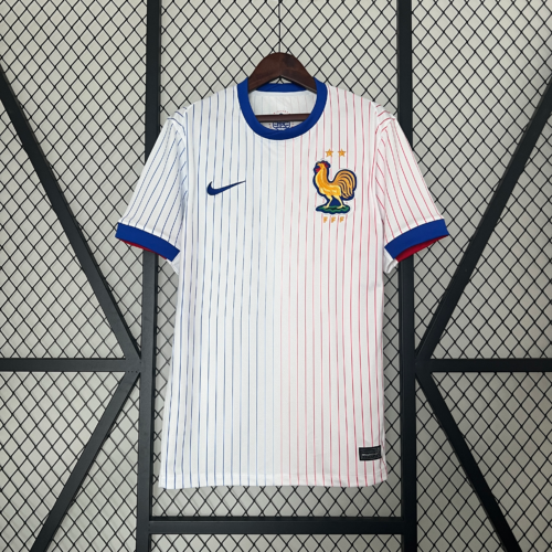 camiseta Francia 2024 Blanca rayado