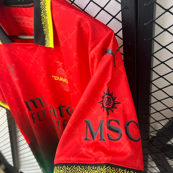 Camiseta AC Milan roja 2025-2026 manga-1