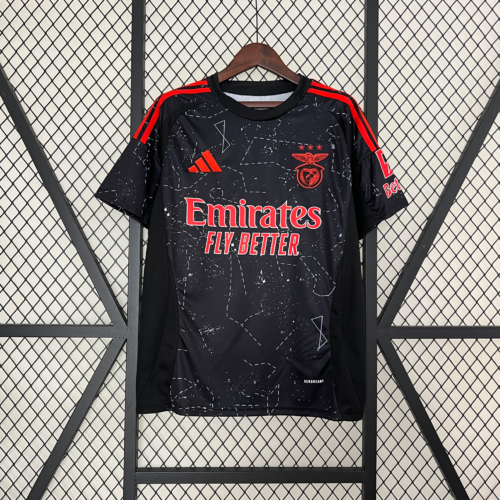 Camiseta Benfica 2024-2025 Negra Segunda Equipación Versión Fan