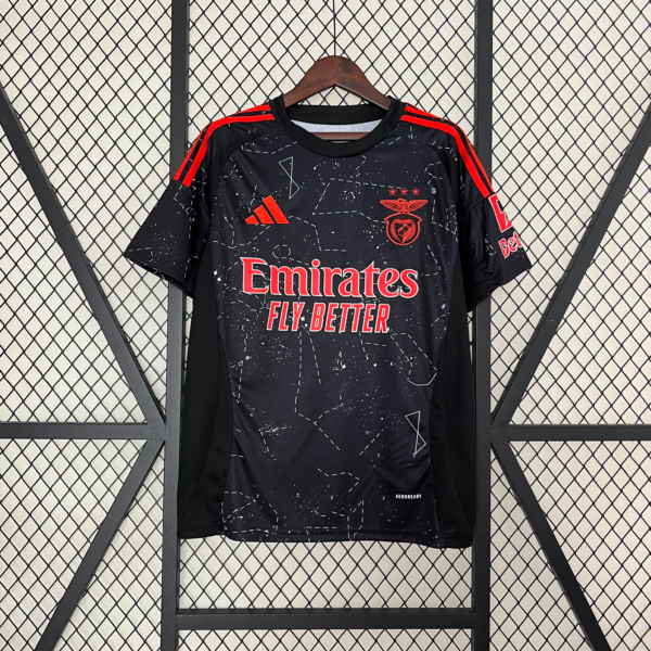 Camiseta Benfica 2024-2025 Negra Segunda Equipación Versión Fan