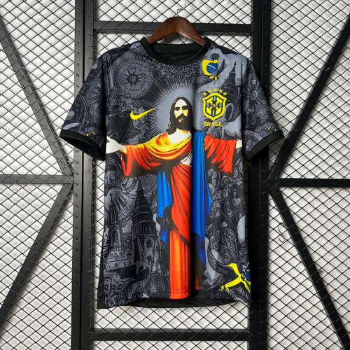 Camiseta negra Brasil Jesús 2025-2026