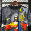 Camiseta negra Brasil Jesús 2025-2026 cuello